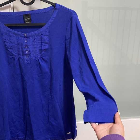 Esprit Blue Long Sleeve Roundneck top - Picture 7 of 10